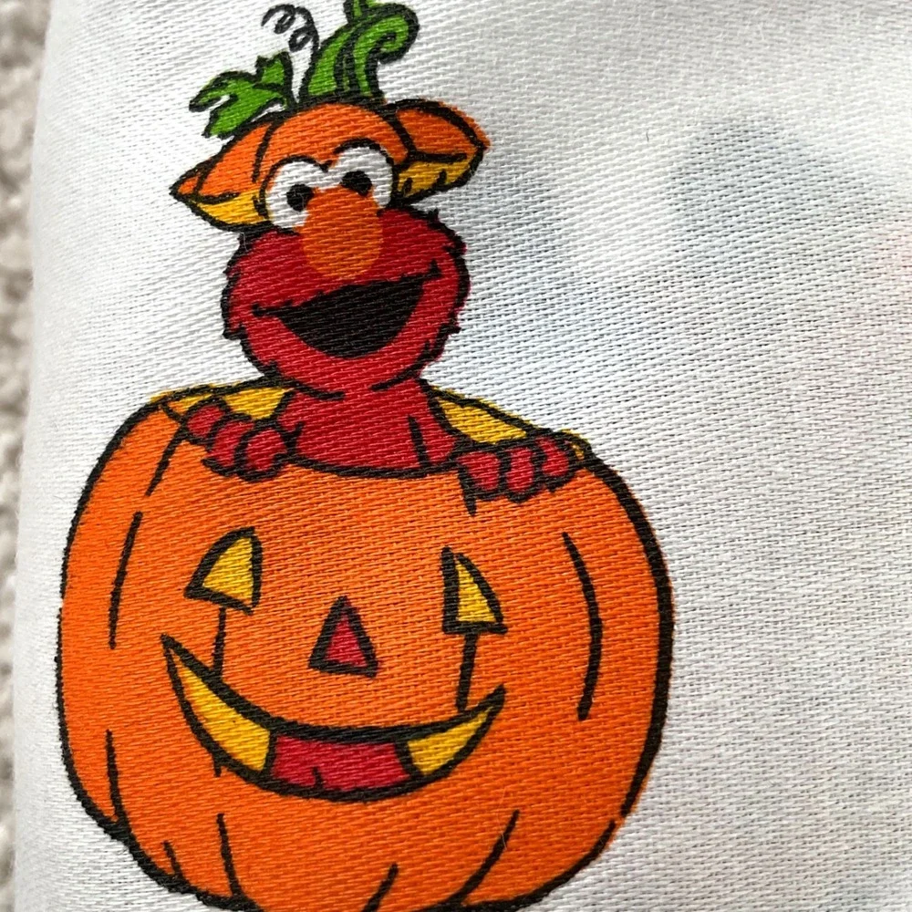 Sesame Street Halloween Twin Sheet Set 3pc 100% Cotton Elmo Cookie Monster NEW